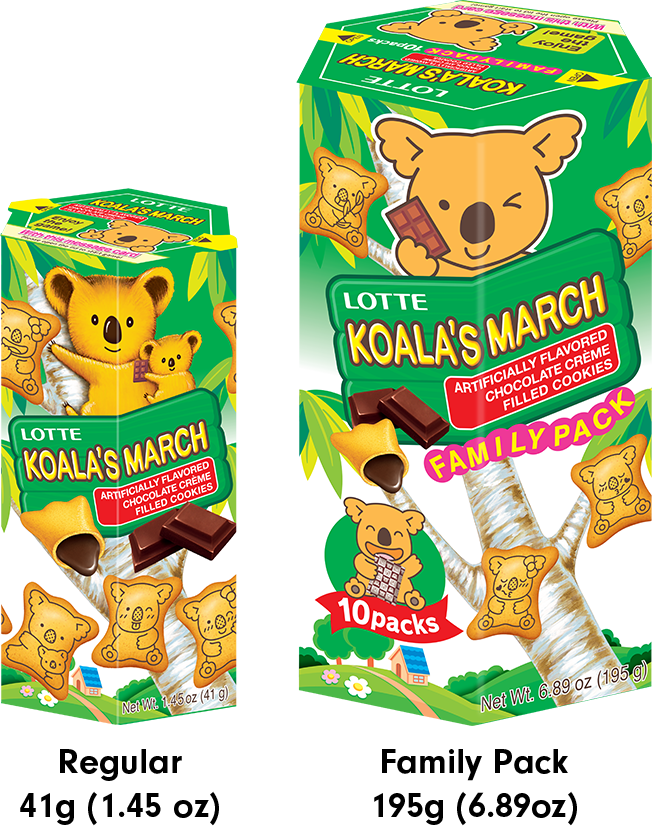 Koala's March  -chocolate- | Regular 41g (1.45 oz) | Family Pack 195g (6.89oz)