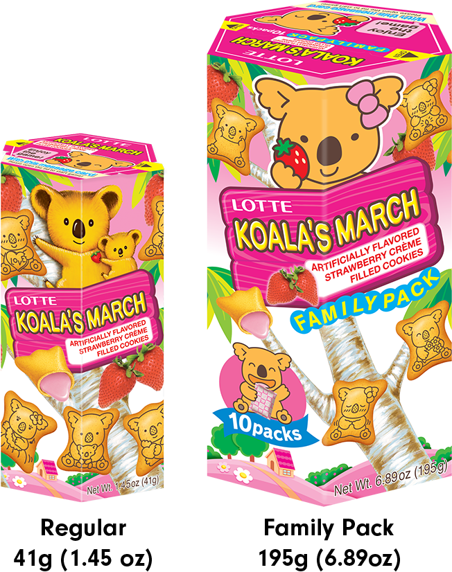 Koala's March  -strawberry- | Regular 41g (1.45 oz) | Family Pack 195g (6.89oz)